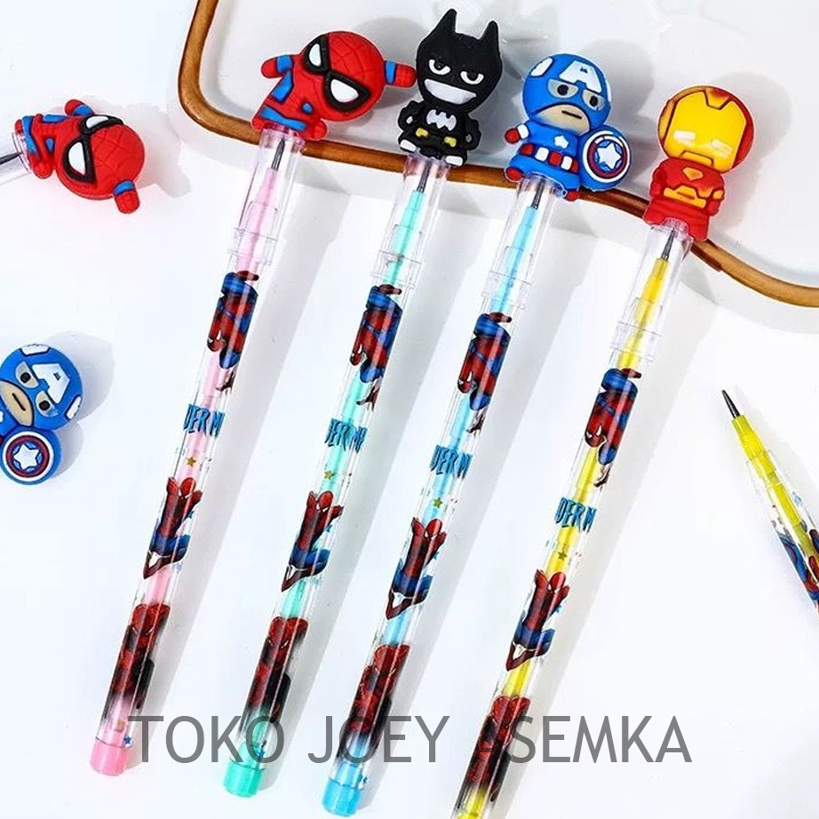 

KF7 12 PCS PENSIL SUSUN AVENGERS HERO LANTU BENSIA PENSIL PELURU DAPAT DIISI ULANG BATMAN IRONMAN CAPTAIN AMERICA SPIDERMAN