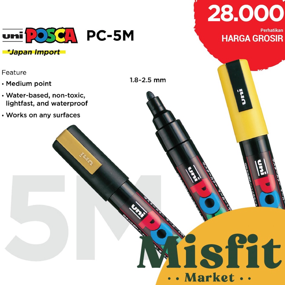

Bonuskan UNI POSCA PC5M Paint Marker Medium Point PC5M Spidol Warna Warni