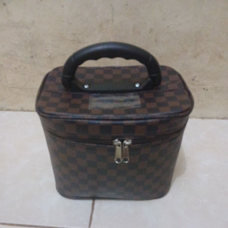 tas tenong kotak   ukuran 5 liter motif kotak kotak coklat