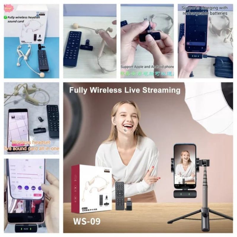 2024 New Live Streaming Wireless SoundCard with Neckband Earphone all-in-one more convenient for tik