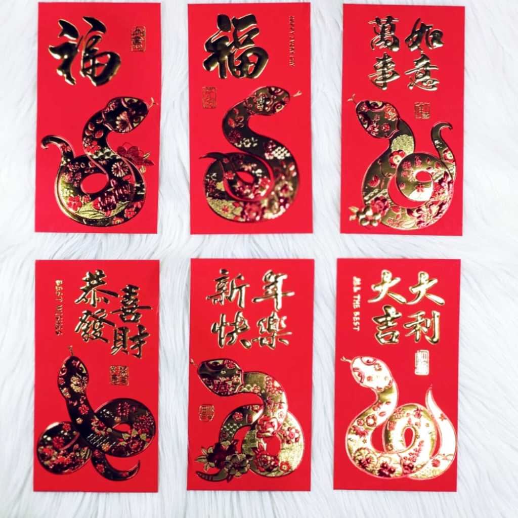 

Angpao Imlek Shio Ular 4040 | Angpau Kertas Artpaper Dove Emboss Emas Isi 6 pcs