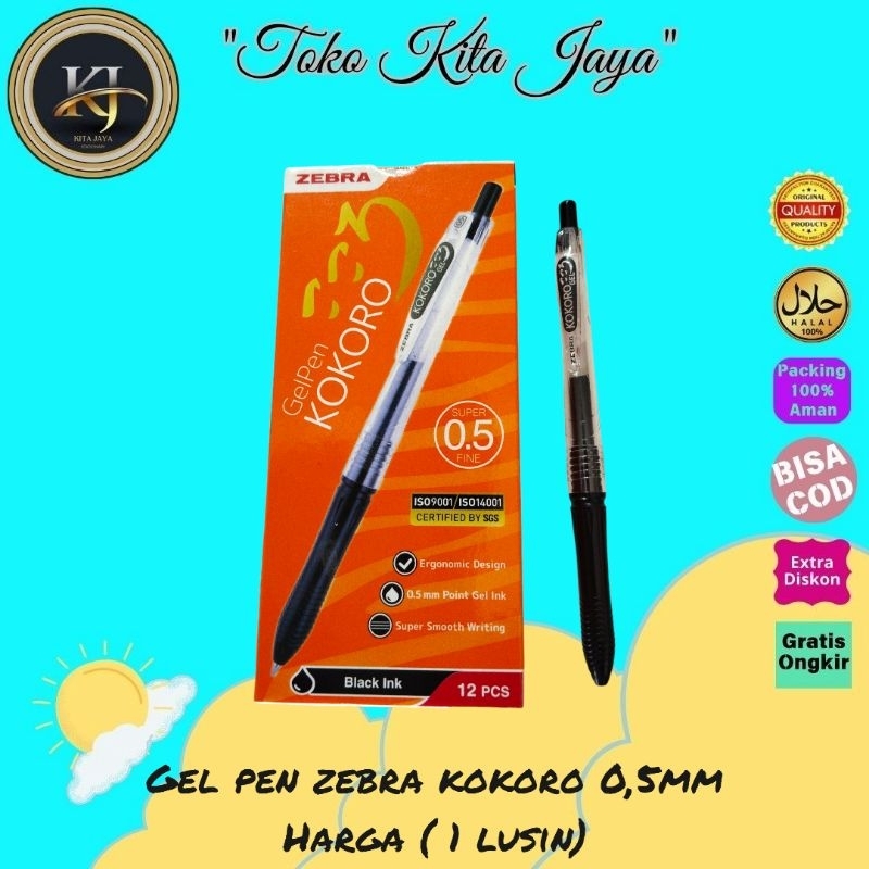 

Pulpen gel zebra kokoro 0,5mm