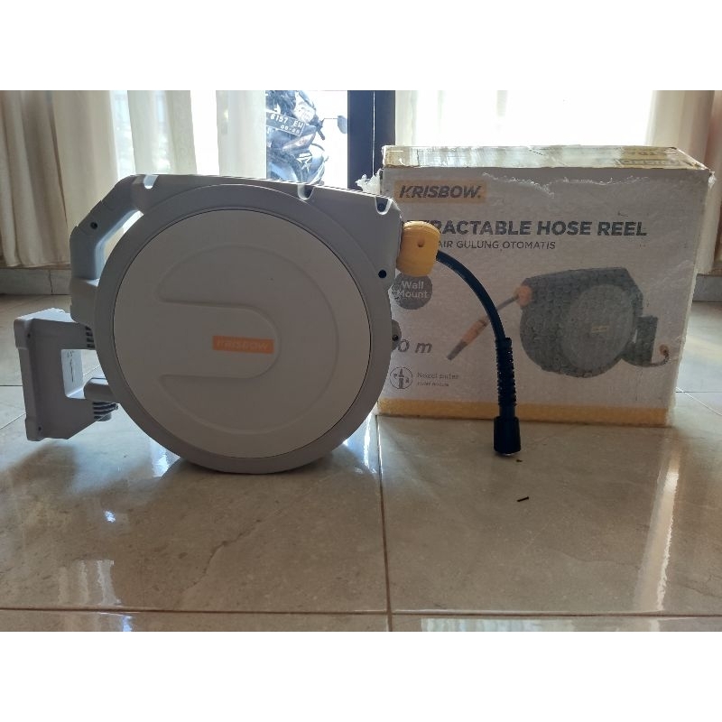 Hose reel high pressure auto rewind retractable jet cleaner steam krisbow selang gulung otomatis