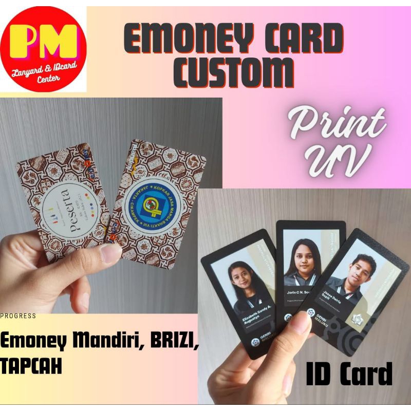 Etoll Emoney Flazz Tapcash Brizzi Custom Print Foto Card ID Card Member Card Saldo Nol