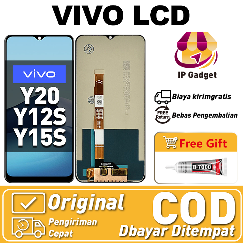 Original Lcd VIVO Y20 Y12S Y15S Yfullset ori asli Layar hp touchscreen Sentuh Versi Tinggi COD