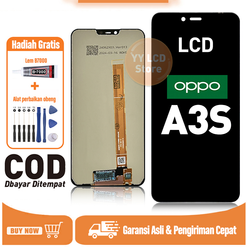 【ORIGINAL】LCD FOR OPPO A3S COD TOUCHSCREEN Fullset Crown Murah Compatible For Glass Touch Screen Dig