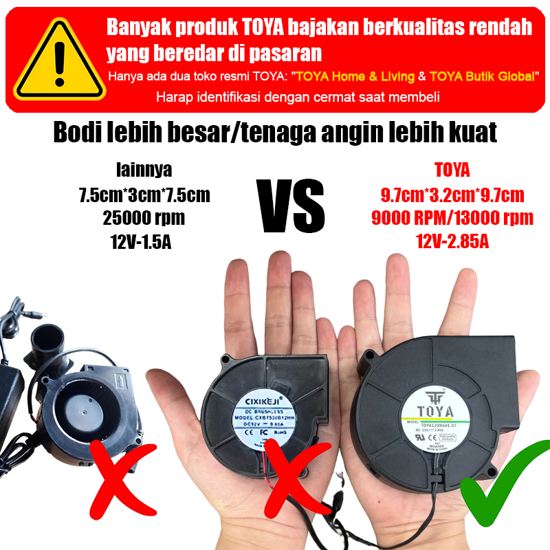 Toya Kipas Blower Kompor Oli Bekas Kompor Memasak Mesin Blower Keong Portabel Blower Angin Udara
