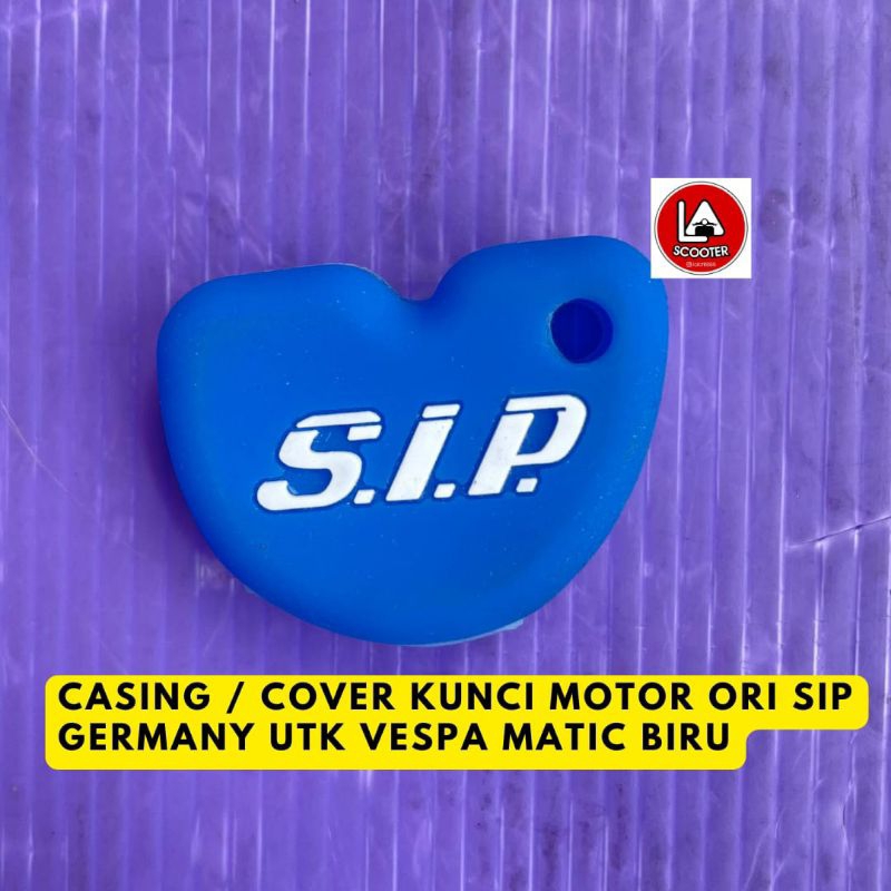 Cover kunci motor (biru) SIP Germany utk Vespa Matic