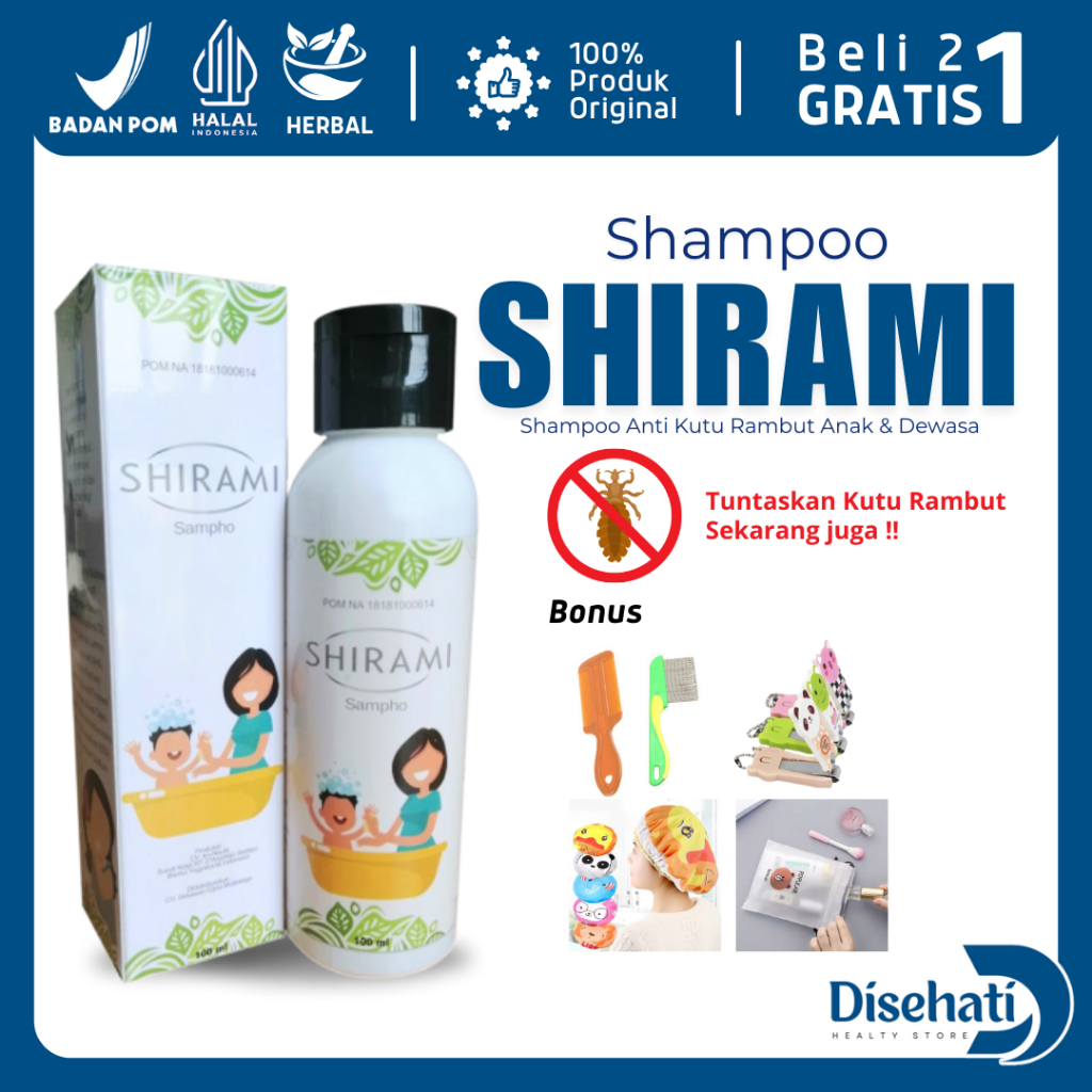 Shirami Shampo Anti Kutu Rambut Anak dan Dewasa - Penghilang Kutu Rambut Shampo Kutu Anak dan dewasa