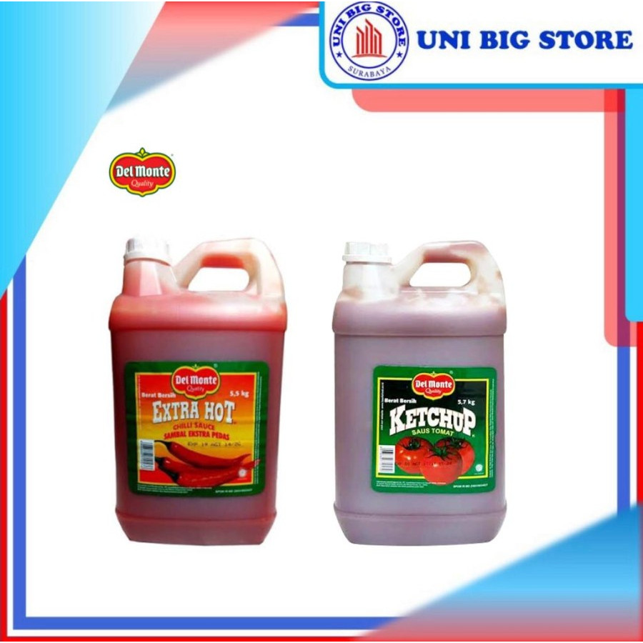 

DELMONTE Saos Tomat Ketchup Tomato | Extra Hot Sauce Galon 5.7 Jerigen 5 Kg