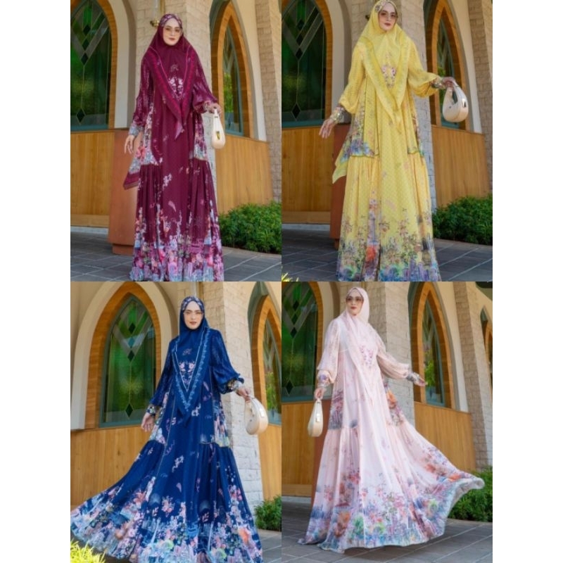 GAMIS SERIES RINDU BY RHYN ORIGINAL / GAMIS SET KHIMAR BRANDED RHYN ORIGINAL