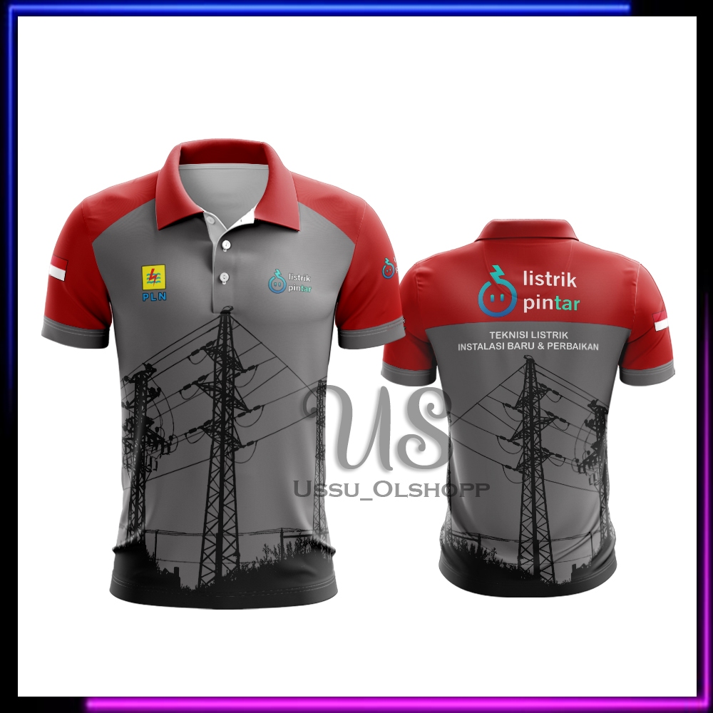 PLN Baju Kaos Jersey Pria PLN LISTRIK PINTAR Fullprint