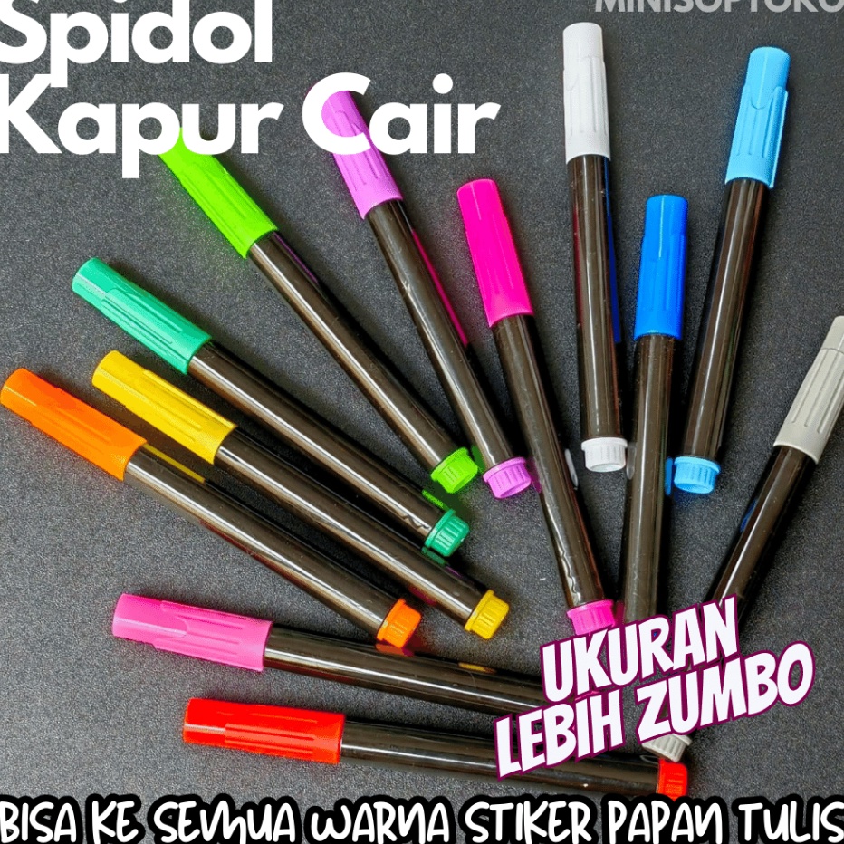 

Spesial SPIDOL KAPUR CAIR CHALK WATER BASE UNTUK STIKER PAPAN TULIS JUMBO