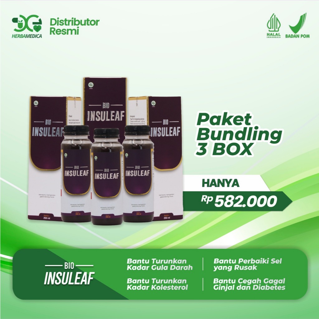 

Paket 3 Box Bio Insuleaf - Minuman Herbal Berkhasiat Mengontrol Gula Darah Tanpa Batasan Makanan Tingkatkan Daya Tahan Tubuh Bantu Turunkan Gula Darah Cegah Kencing Manis Asam Urat Kolesterol Obat Asam Urat Obat Kolesterol Obat Diabetes Obat Kalesterol