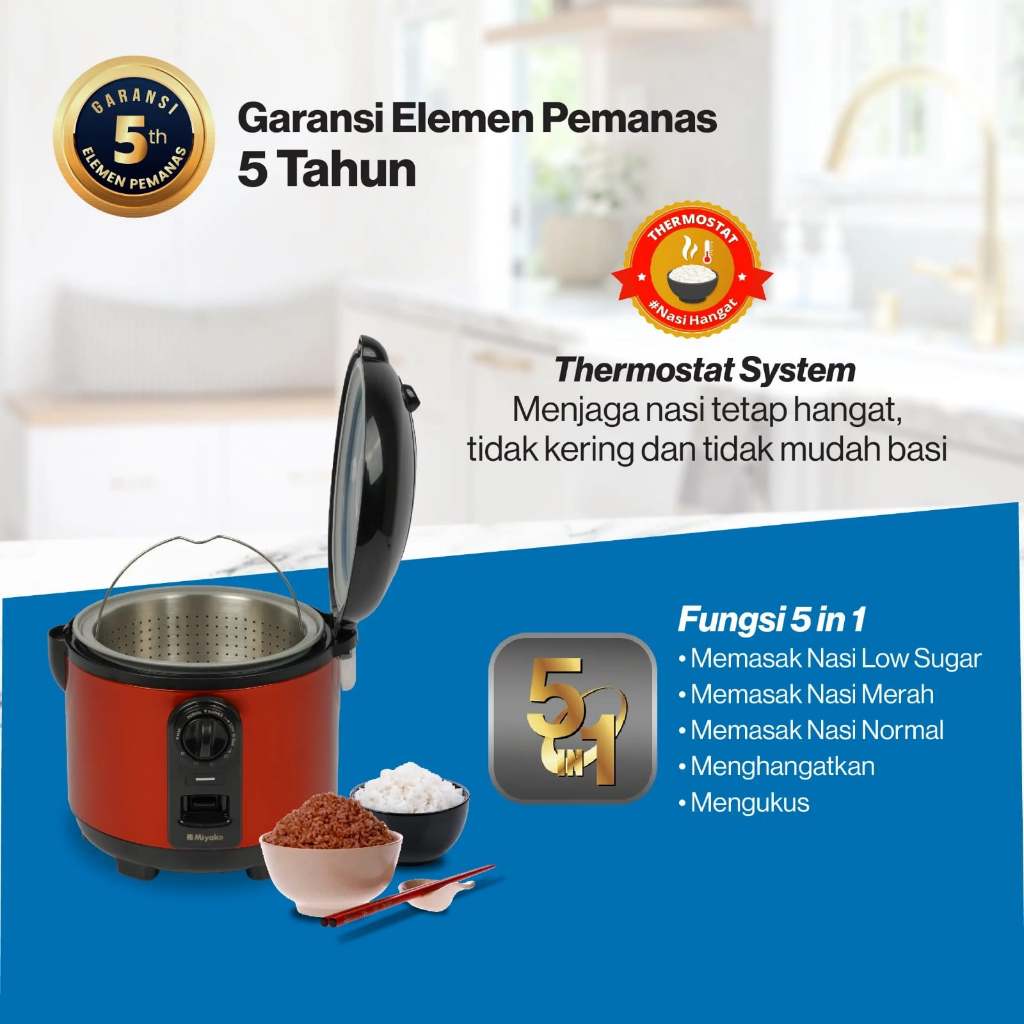 Rice Cooker Miyako MCM 721 LST Low Sugar Rice Cooker