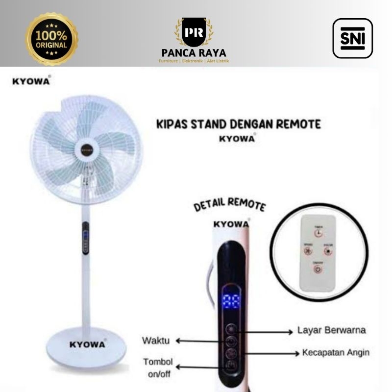 STAND FAN KYOWA REMOTE 16inch - KIPAS BERDIRI KYOWA REMOTE 16"