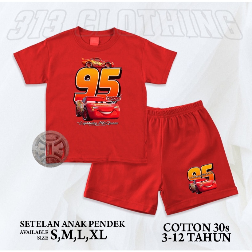 Setelan Kaos Anak Cars McQueen 95 / Celana Kaos Anak Cars McQueen Setelan