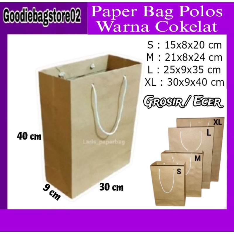 

GROSIR/ECER Paper Bag 30x9x40 cm Souvenir,Seminar,Ulangtahun,Tasbelanja,Tasmurah,Paperbag