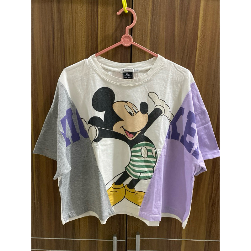 Kaos Crop Stradivarius Disney Mickey preloved