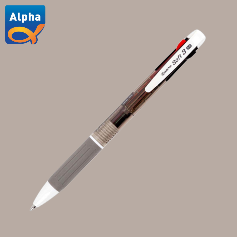 

[Alpha] Soft 3 Color Multipen 0.7 mm / Pulpen 3 Warna - Gray Body / [알파] 유성펜/소프트/3색-0.7mm/그레이