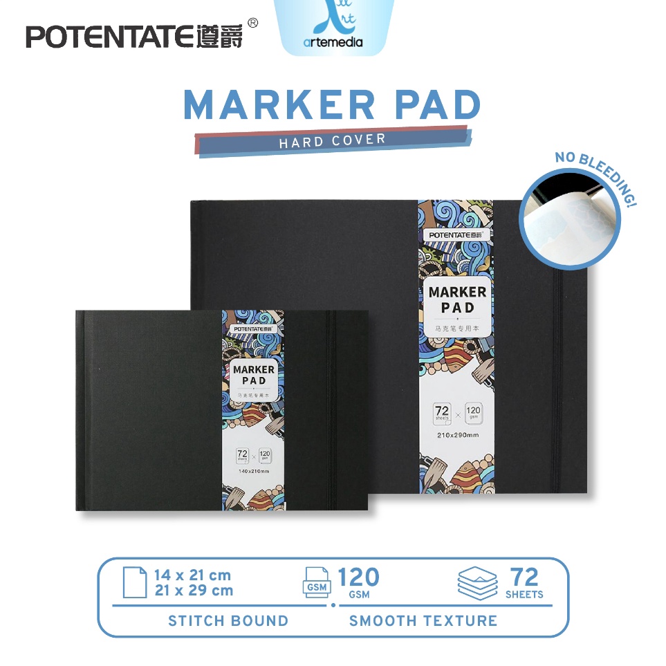 

KODE F38I Potentate Marker Paper Pad Hard Cover Sketchbook Buku Sketsa