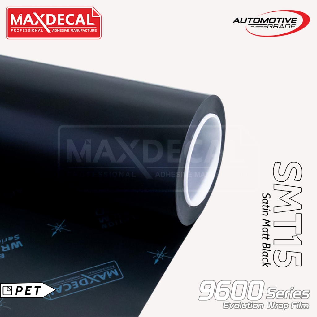 [Meteran] Maxdecal 9600-SMT15 Premium Satin Black Semi Doff 152 cm