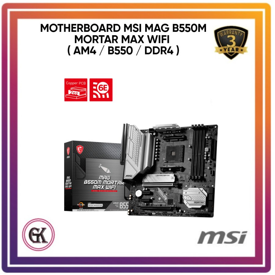MOTHERBOARD MSI MAG B550M MORTAR MAX WIFI ( AM4 / B550 / DDR4 )