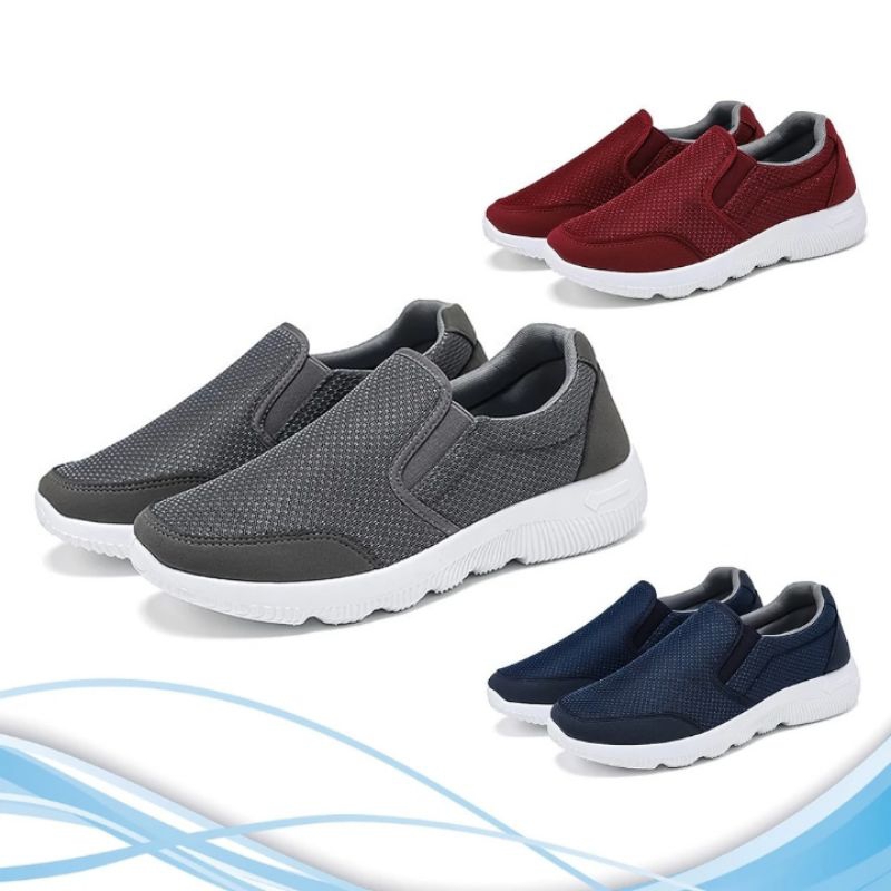 Cuci Gudang Sepatu Slop Kasual Pria/Sneaker Slip On Terbaru