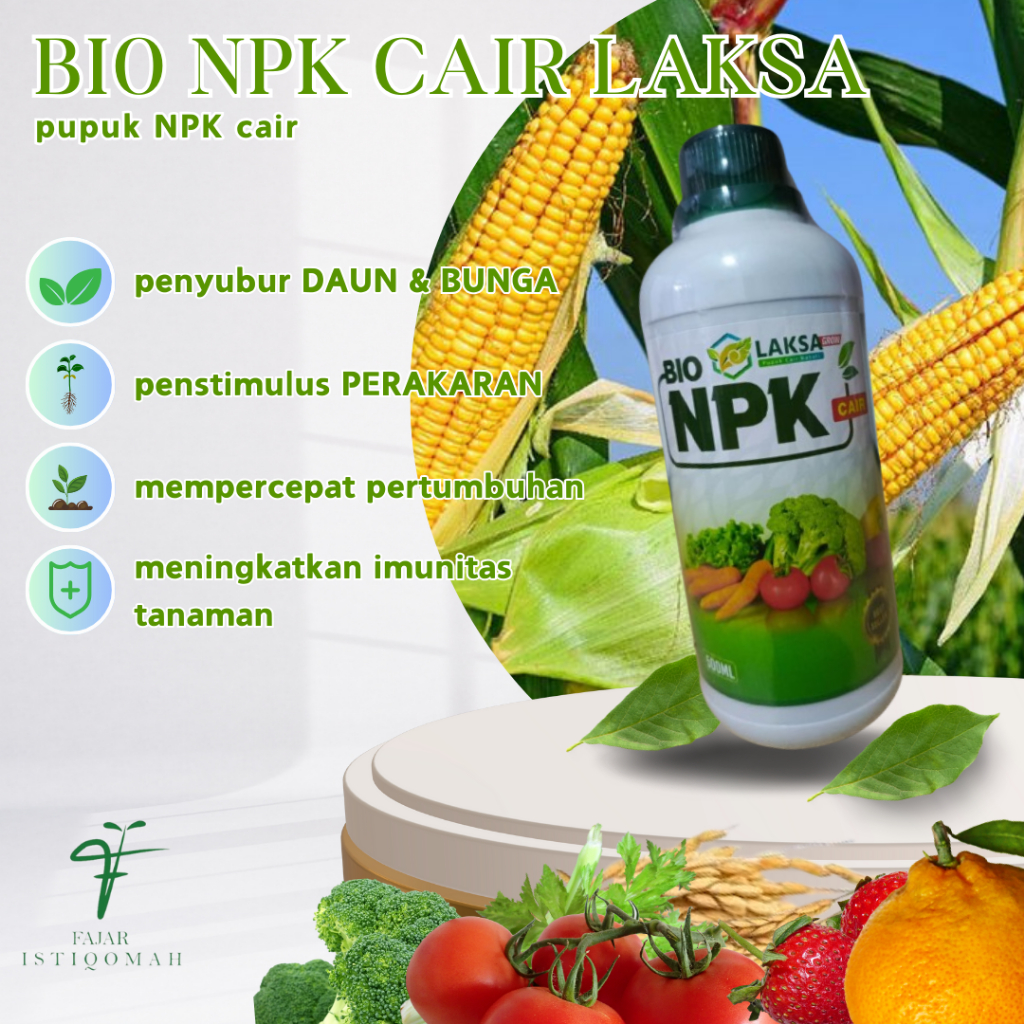 BIO NPK LAKSA PUPUK NPK CAIR ISI 500 ML pupuk penyubur buah dan daun, pupuk booster jagung, pupuk