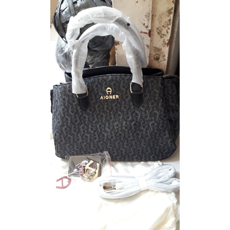 Tas Aigner black 3 ruang