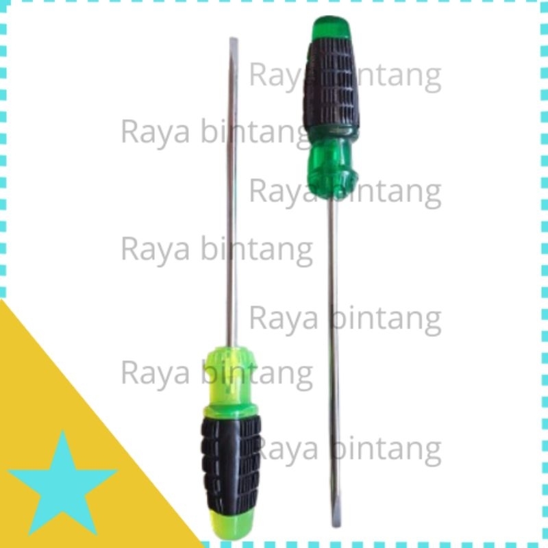 Obeng besar 8 inch minus plus kembang gagang karet panjang 31cm