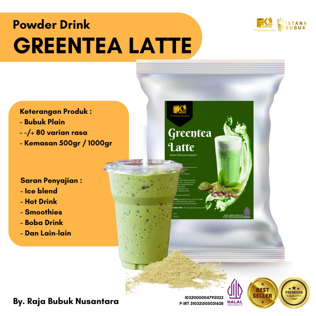 

Bubuk Minuman Greentea Latte Bubuk Minuman Rasa Greentea Latte Bubuk Minuman Greentea Latte 1 kg