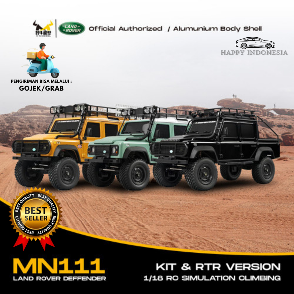RC Car Mobil Land Rover Defender MN111 KIT MN-111 RTR D110 1/18 RC Offroad Mainan Anak Hadian Ulang