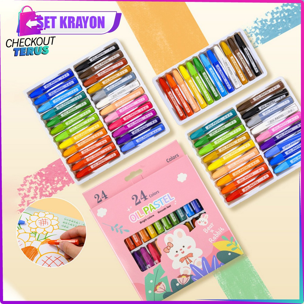 

GOGO-A99 Crayon Oil Pastel Isi 12 dan 24 Warna Motif Kartun Perlengkapan Mewarnai Anak / Set Krayon Pigmentasi Tinggi Aman Untuk Anak