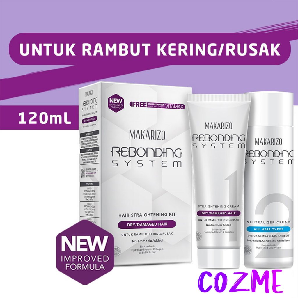 Makarizo Rebonding System Extremely Damage Pelurus Rambut Kering/Rusak