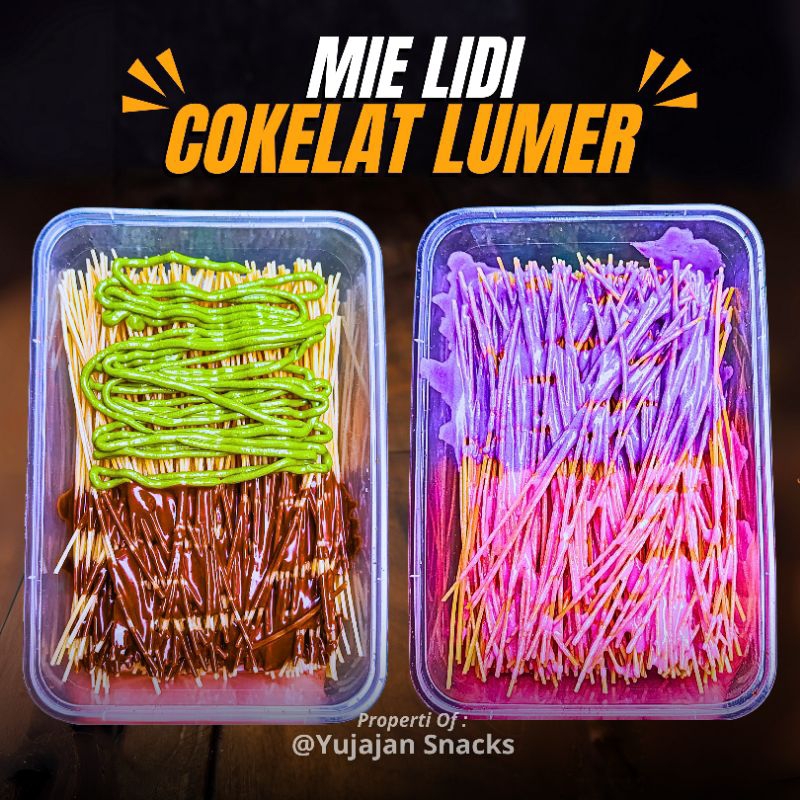 

1 Box Mie Lidi Injuk Lumer, Mie Lidi Cokelat Lumer