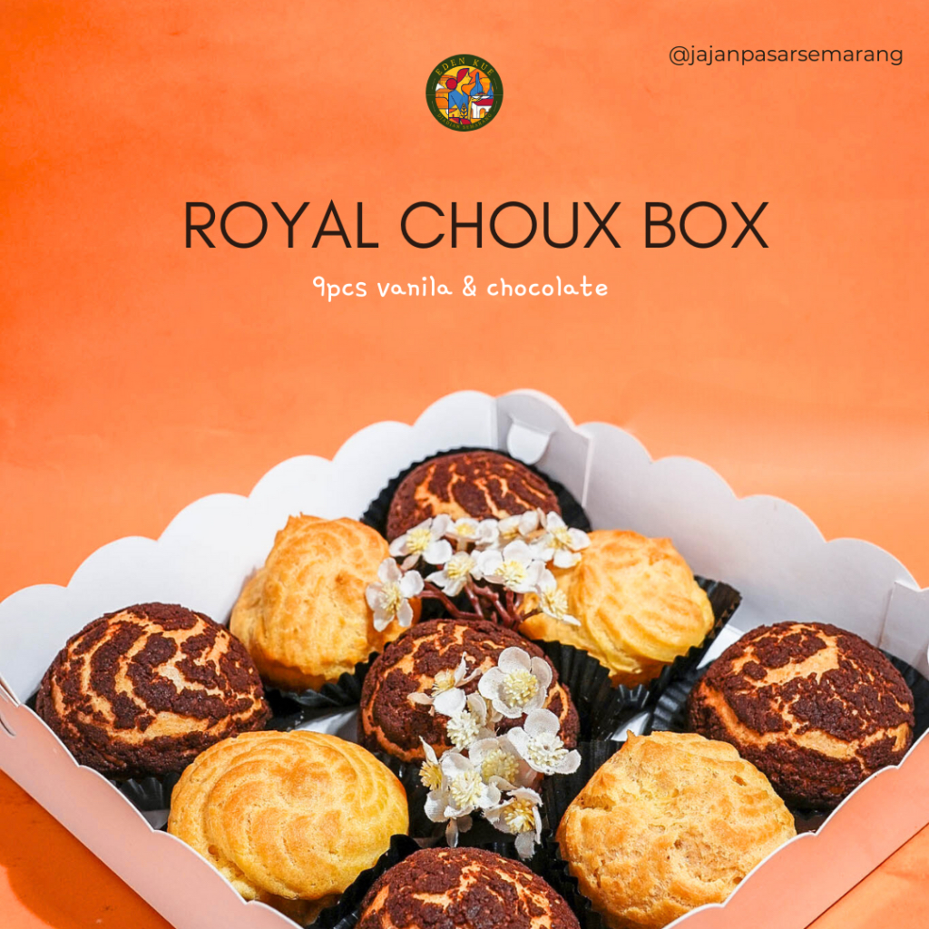 

Choux in box Kue Sus Soes rasa Vanila dan Coklat