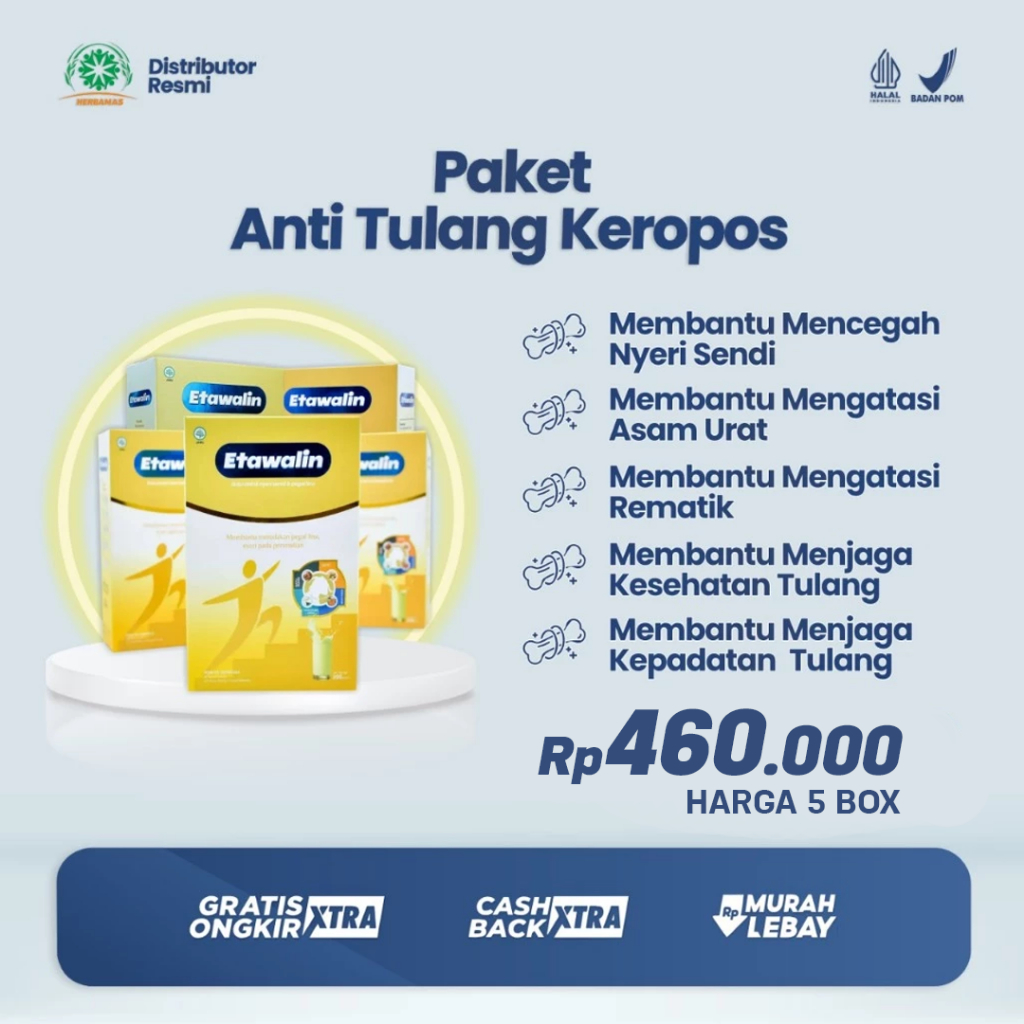 

Etawalin 5 Box Susu Etawa Original Atasi Osteoporosis dan Asam Urat Nyeri Sendi & Pegal Linu