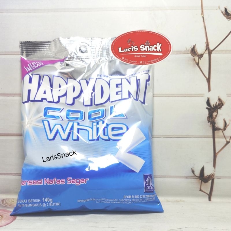 

Happydent Cool White Pack/Permen Karet Rasa Mint