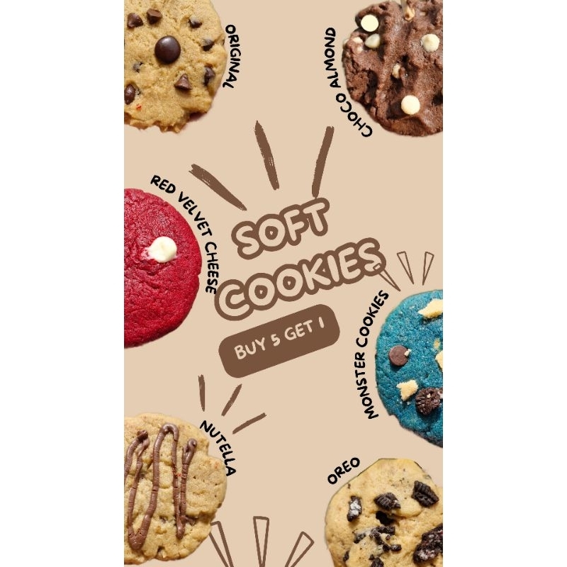 

(PO sehari) soft cookies BUY 5 FREE 1