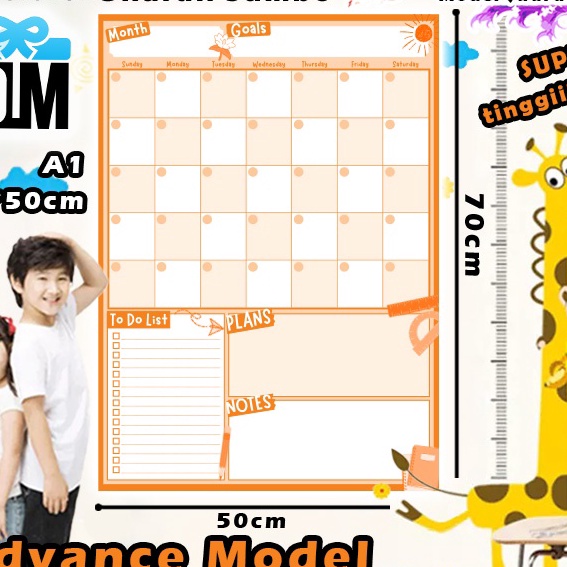 

KP8 Schedule Board ADV Papan Jadwal Tulis Portrait JUMBO A1 Warna Ukuran 7x5cm ADVANCE