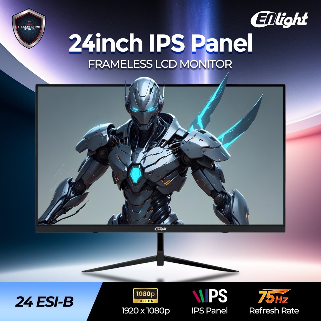 Monitor Led Enlight 24ESI-B Frameless 24Inch 75Hz Full HD VA - Monitor Komputer 24inch Full hd