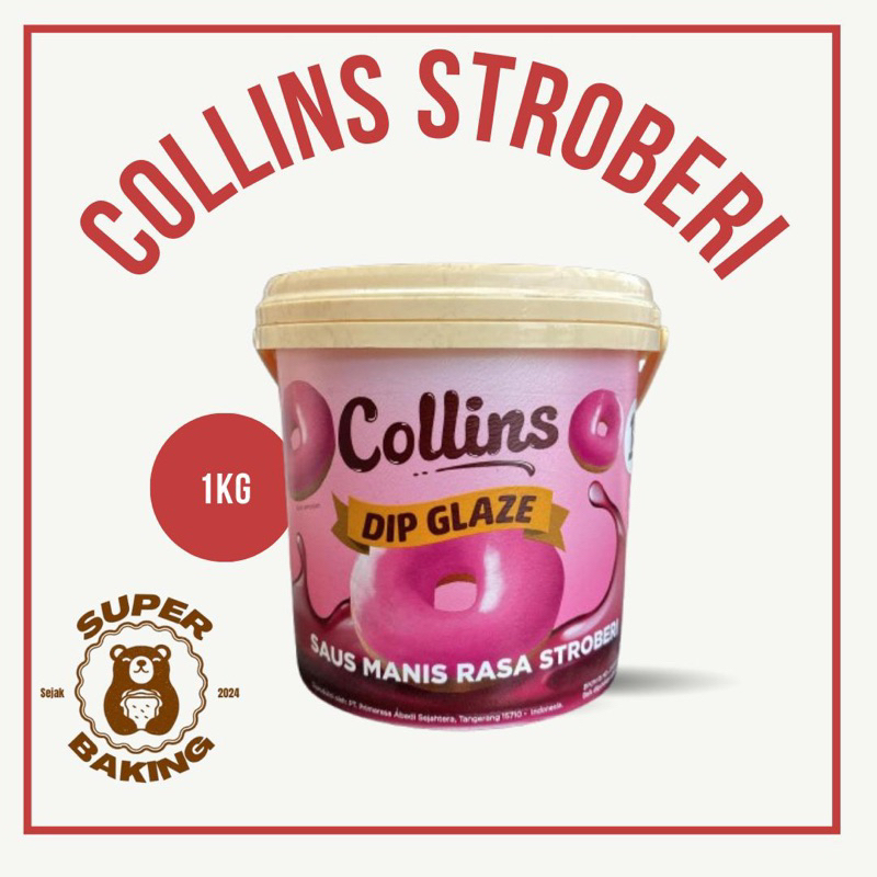

Collins Dip Glaze Strawberry 1kg Topping Donat, Cake, dan Kue lainnya