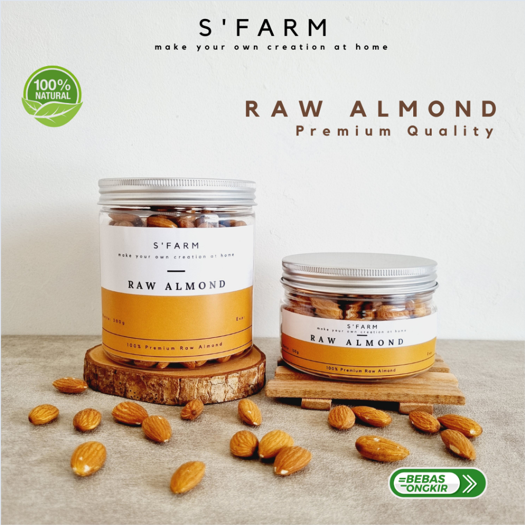 

Kacang Almond - Premium Raw Almond - Kemasan Jar