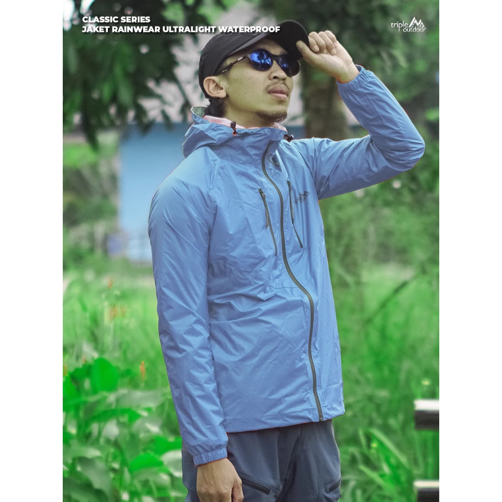 Jaket Ultralight Triple Outdoor - Jaket Hiking Waterproof - Jaket Runing Rainwear classic Series