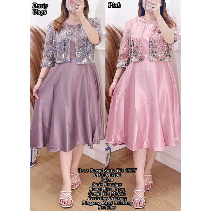 dress rompi satin tile 65717