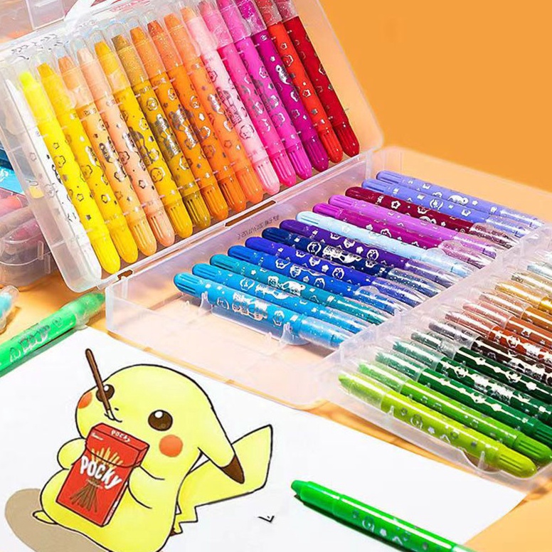 

KODE E28V Grosiran Crayon putar Grasp mata Seri Lengkap tidak kotor ditangan 12243648 Warna Water Soluable