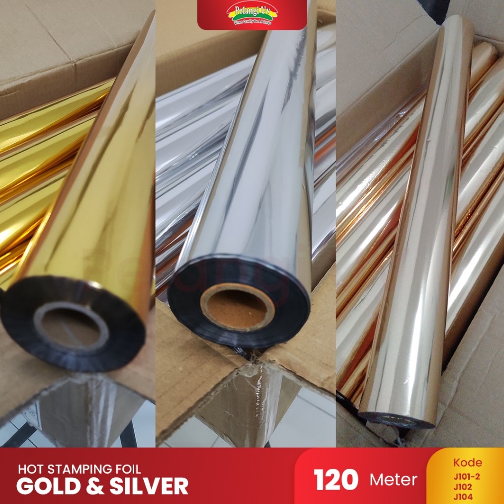 

KODE Q34F Hot Stamping Foil Silver Gold Hot Print Foil Warna Silver Gold Plastik Foil Ukuran 12m Pelangi UV