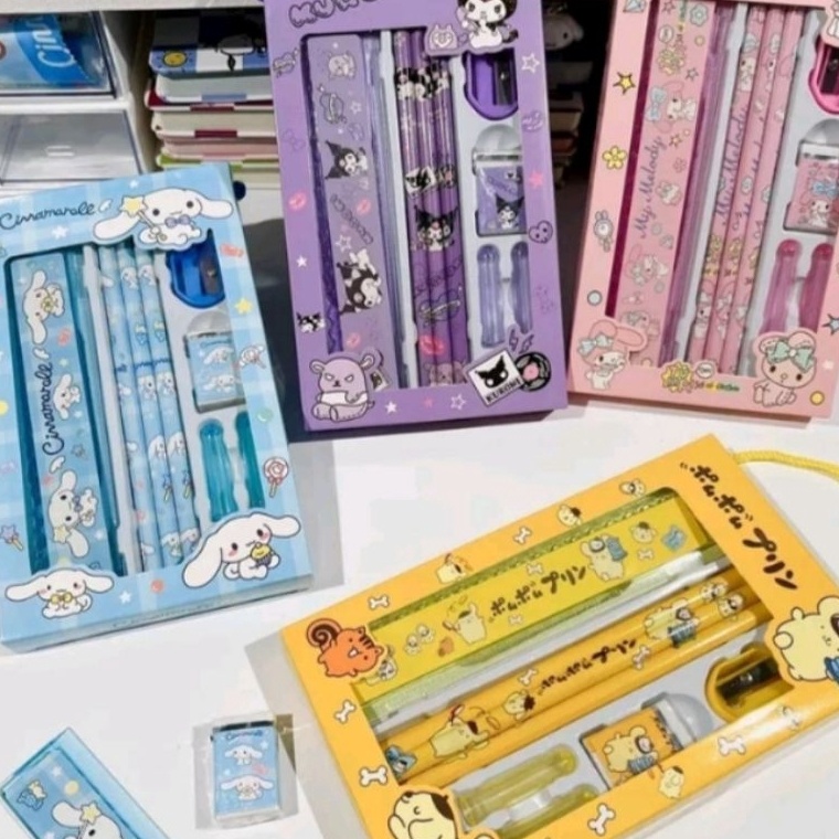 

Baru Irit Paket Pensil Set 5in1 Karakter Sanrio Set Alat Tulis Stationery Set