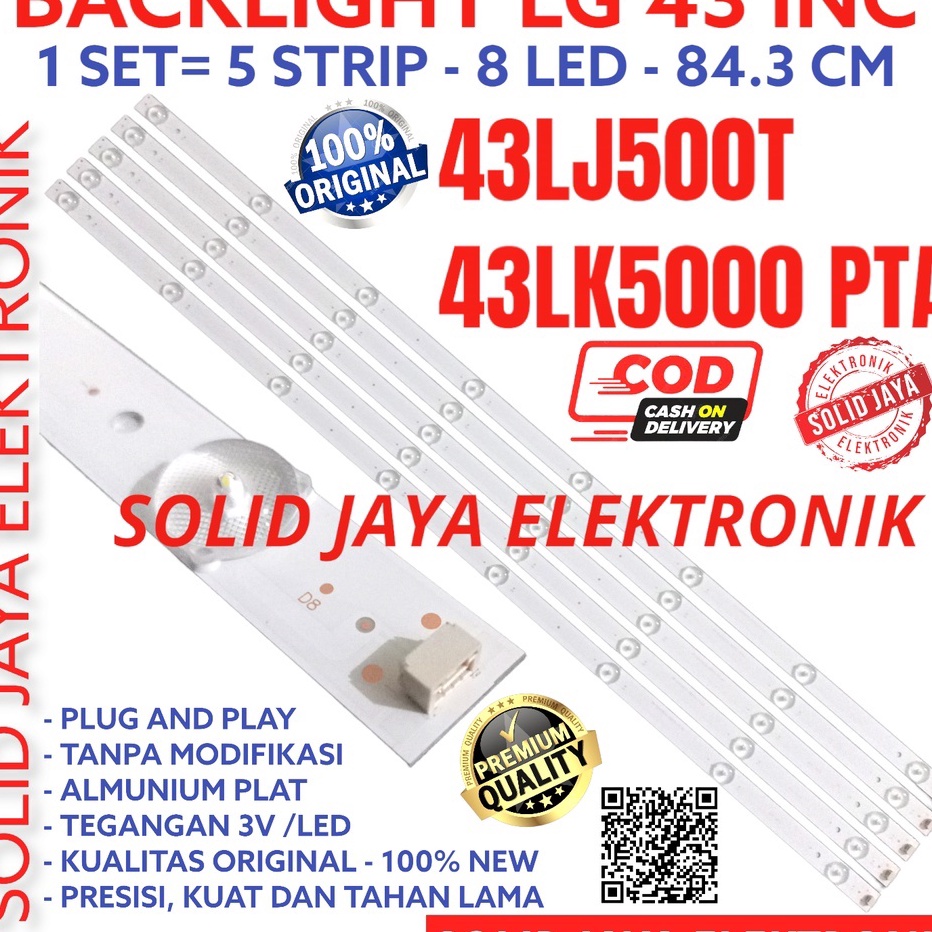 BACKLIGHT TV LED LG 43 INC 43LJ5 43LK5 43LJ5T 43LK5PTA T PTA LAMPU BL 8K 3V 43LJ 43LK 8 KANCING 8LED